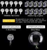 LED Balloons 10 Pack, Light Up Balloons 20 Inches Clear Helium Bobo Balloons, Glow Bubble Balloons with String Lights for Valentines Day Halloween Christmas Wedding Birthday Party Decoration - Glow-Paradise
