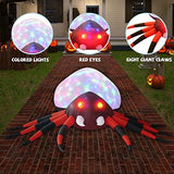 GOOSH 4 FT Width Halloween Inflatable Outdoor Red Legged Spider with Magic Light, Blow Up Yard Decoration Clearance with LED Lights Built-in for Holiday/Party/Yard/Garden - Glow-Paradise