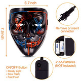 2 Pack Halloween Purge Masks Led Light Up Masks and Gloves Set for Halloween, Festival Cosplay (Style B) - Glow-Paradise