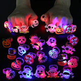 Mosoan Halloween Party Favors Toys for Kids 38 Pieces Halloween Led Light Up Ring Necklaces Bracelets Brooch - Light Up Halloween Toys Glow in the Dark Party Supplies Halloween Goodie Bag Fillers Halloween Prizes Game Toys - Glow-Paradise
