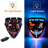 2PACK Halloween Purge Masks Halloween Scary Mask Led Light Up Masks for Halloween - Glow-Paradise