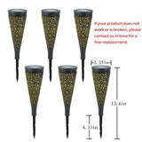 Gardencave 6 Pack Solar Lights Outdoor Garden Decorative Solar Garden Lights with Warm Light Waterproof Solar Pathway Landscape Lights for Path Patio Backyard Walkway Yard Garden Decor (Black, 6Pcs) - Glow-Paradise