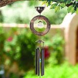 Solar Wind Chimes Round LED Crackle Glass Ball Metal Hanging Decor with Outside Deep Tone Elegant Gifts Garden Yard Porch Light Decorations Birthday Christmas for Mom Women Bronze… - Glow-Paradise