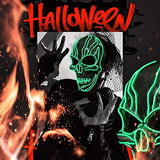 ILEBYGO LED Purge Mask Halloween Light Up Mask Scary Mask with EL Wire 3 Flashing-Modes for Halloween Festival, Party, Cos Play (Green) - Glow-Paradise