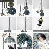WERFACTORY Tiffany Floor Lamp Sea Blue Stained Glass Dragonfly Arched Lamp 12X18X64 Inches Gooseneck Adjustable Corner Standing Reading Light Decor Bedroom Living Room (LED Bulb Included) S147 Series - Glow-Paradise