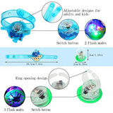 LOKIPA 54PCS Halloween Party Favors Toys, Light Up Halloween Toys with 30 Flash Rings + 6 Necklaces + 6 Bracelets + 12 Brooches LED Halloween Kids Toys Glow in the Dark Party Supplies for Halloween Decorations Party Games Gift - Glow-Paradise