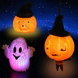 CCINEE Halloween LED Puffer Balls, Light up Stress Relief Ball Toy with Flashing Light Ghost Pumpkin Glowing Novelty Squeeze Stress Relief Toy for Kids Party Favors Bag Fillers Gift Exchange, 3Pack - Glow-Paradise