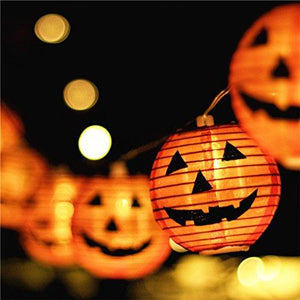 Halloween Lights,Makion Halloween Decorations Fairy Lights 2.5M/8.2FT 10 Led Pumpkin Lanterns Battery Powered String Lights - Glow-Paradise