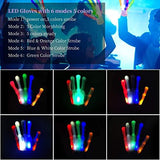 Halloween Scary Mask with LED Gloves Kit, LED Costume Mask EL Wire Light Up Mask for Halloween Costume Festival Cosplay (Blue & Red) - Glow-Paradise