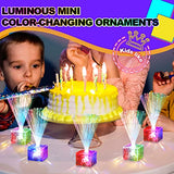 12 Pack 5.5 Inch Light up Mini Blue Centerpieces Led Multicolor Changing Fiber Light Colourful Change Fiber Optic Fountain Party Light Nightlight Table Centerpieces - Glow-Paradise