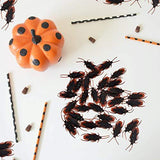 UNIIDECO 50 Pieces Prank Fake Roaches, Look Real Plastic Trick Joke Toys , Scary Insects Realistic Bugs Gag Gifts, Novelty Cockroach for Halloween Party (50 Pieces) - Glow-Paradise