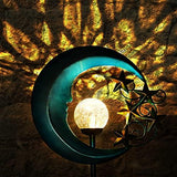 EPROSMIN Solar Outdoor Garden Lights - Solar Powered Pathway Lights Outdoor Decorative Lights Waterproof Crackle Glass Globe Led Landscape Lighting for Pathway,Yard,Lawn,Patio Stars Moon - Glow-Paradise