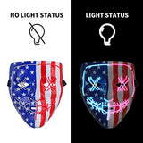Halloween Scary Mask with LED Gloves Kit, LED Costume Mask EL Wire Light Up Mask for Halloween Costume Festival Cosplay - Glow-Paradise