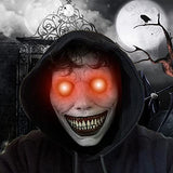 2 Pack Creepy Halloween Mask Eyes Glow,Smiling Demons Terror Ghost Dance Party Mask,Cosplay Props Scary Halloween Costume Party Props Grey-white mask - Glow-Paradise