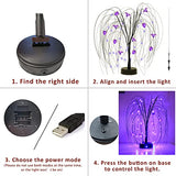 20 Inch Halloween Tree for Table Decor, 40 LED Lighted Willow Tree Light Purple Halloween Lights with Spiders Bats Tabletop Artificial Black Spooky Tree Halloween Decorations for Home Party - Glow-Paradise