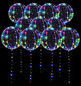 LED Balloons 10 Pack, Light Up Balloons 20 Inches Clear Helium Bobo Balloons, Glow Bubble Balloons with String Lights for Valentines Day Halloween Christmas Wedding Birthday Party Decoration - Glow-Paradise