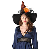 QinYing Orange Halloween Costume LED Light Witch Hats for Women Steeple Top with Lamp for Party Orange - Glow-Paradise