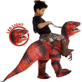 Spooktacular Creations Inflatable Halloween Costume Ride A Raptor Inflatable Costume with LED Light Eyes (Red, Child (4-6)) - Glow-Paradise
