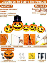 TURNMEON 8 Ft Long Halloween Inflatables 5 Pumpkins Lanterns, Lighted Pumpkin Ghosts Blow Ups with 6 Stake 2 Tether 1 Weight Bag Halloween Yard Decoration Outdoor Indoor Garden Lawn Home Holiday Party - Glow-Paradise