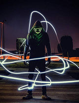 Depointer Halloween Scary Mask Cosplay Led Costume Mask EL Wire Light up Halloween Festival Party(Orange) - Glow-Paradise