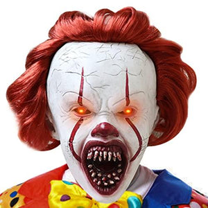 Horror Clown Mask Creepy IT Mask is Perfect for Cosplay Halloween, Movie Premiere and More. (Horror teeth-LED) - Glow-Paradise