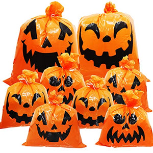 8pcs Halloween Pumpkin Bag Lawn Decorations Outdoor, Large Pumpkin Leaf Bags Fall Halloween Trash Bags For Lawn Garden Back Yard Fall Decorations Outdoor - Glow-Paradise