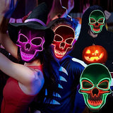 Halloween Scary MaskAdult Halloween Masks for Halloween Festival Party with 3 Flash Modes Dual color(Green Red) - Glow-Paradise