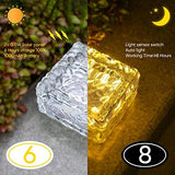 ROSHWEY Solar Ground Lights, 2 Packs Glass Solar Brick Lights with 8 LED Waterproof In-Ground Outdoor Landscape Lighting for Patio Pathway Lawn Yard Deck Driveway Walkway - Glow-Paradise