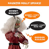 Best Choice Products Animatronic Roaming Creepy Doll Halloween Decoration, Haunted Holly Sound Activated Holiday Prop w/ Light-Up LED Eyes, Pre-Recorded Phrases - Glow-Paradise