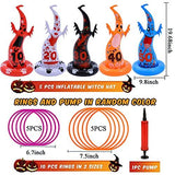 Dokeawo Inflatable Witch Hat Ring Toss Game, 16 Pcs Halloween Ring Toss Games Funny Garden Toys for Kids Adults Halloween Party Ring Toss Set - Glow-Paradise