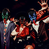 Halloween Scary LED Mask Light Up Mask for Women Men Festival Monster Cosplay Halloween Red Green Blue Neon Costume - Glow-Paradise