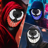 Heytech Halloween Mask LED Purge Mask for Festival Halloween Scary Party,Costume Cosplay ,Gifts (new-white) - Glow-Paradise
