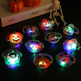 CCINEE 10pcs Halloween Led Bracelets, Light Up Toys Beaded Flashing for Non Candy Treats Halloween Party Favors Halloween Toys Kids Goody Bag Fillers Glow in the Dark Party Supplies(10 Styles) - Glow-Paradise