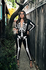 Tipsy Elves Women’s Skeleton Halloween Long Sleeve Bodysuit Costume Size X-Large - Glow-Paradise