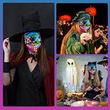 Halloween Purge Mask Light up - CHAOYU LED Scary Face Mask 2 Color Glow Mask with 3 Light Modes Masquerade Costume for Women Men Kids Adults (Blue & Red) - Glow-Paradise