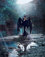 Feather Cape Shawl with Maleficent Horns Headband Set Halloween Costumes Couples Adults - Glow-Paradise