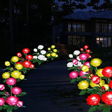 Solar Outdoor Lights 7 Rose Flowers Solar Garden Lights Garden Stake Lights Path Decorative Rose Lights for Patio Yard Pathway Landscape Enlarged Solar Panel (Yellow) - Glow-Paradise