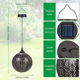 Hanging Solar Lanterns, Large Hanging Solar Lights Outdoor, Metal Waterproof Garden Solar Lanterns Decorations for Yard Tree Fence Patio and Pathway - Glow-Paradise