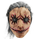 Hautton Halloween Mask, Men's Creepy Scary Horrific Mask Funny Clown Latex Mask for Halloween Costume Party Cosplay Props -Button Eyes - Glow-Paradise