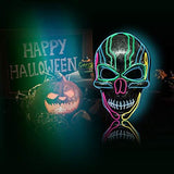 ILEBYGO LED Halloween Mask Light Up Scary Mask Purge Mask with EL Wire 3 Flashing-Modes for Halloween Festival, Party, Cos Play (5 Colors) - Glow-Paradise