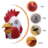 Molezu Rooster Mask,Halloween Novelty Costume Party Latex Animal head Mask Chicken Cock Cosplay Props,White (A) (C) - Glow-Paradise