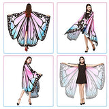 Butterfly Wings for Women, Butterfly Shawl Fairy Ladies Cape Nymph Pixie Costume Accessory (Pink Blue) - Glow-Paradise