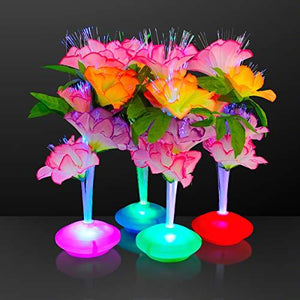 Fiber Optic LED Flower Centerpieces (Set of 12) Light Up Centerpieces for Tables - Glow-Paradise