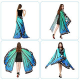 Butterfly Wings for Women, Butterfly Shawl Fairy Ladies Cape Nymph Pixie Costume Accessory (Sky Blue) - Glow-Paradise
