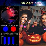 DIYASY 63 Pack Halloween Party Favors for Kids, Light Up Necklace Lighted Rings LED Flash Bracelets Brooches Bulk Glow Toys Party Supplies Decorations - Glow-Paradise