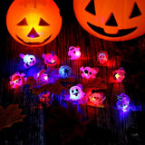 URATOT 100 Pieces Halloween LED Glow Rings Glow in the Dark Rings Halloween Gifts Light Up Toys Rings for Halloween Party Favors Decorations - Glow-Paradise