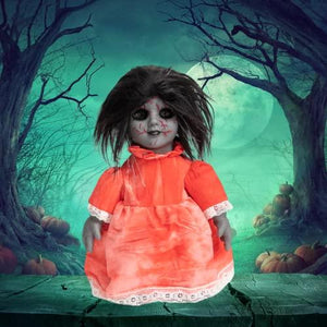 HOHO Halloween Decorations Scary Creepy Doll Baby Ghost Voice-Activated Induction with Horrible Sound Walking Doll Flashing Red Led 12 inch - Glow-Paradise