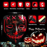 JUEYINGBAILI Scary Purge Costume Mask- Light Up Led Cosplay Creepy Masks- Purge Masks- Costume Masks- Christmas Gift - Glow-Paradise