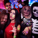 Garma 110Pcs Halloween Party Favors Bulk Include 50Pcs Halloween LED Light Up Rings+60Pcs Light Up Tattoo Stickers For Boys Girls Halloween Gift Party Decoration, Halloween Party Supplies - Glow-Paradise