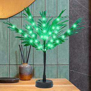 36 LED Palm Tree for Table Decor Artificial Palm Tree with Lights Light Up Palm Tree Tropical Decor for Home Summer Christmas - Glow-Paradise
